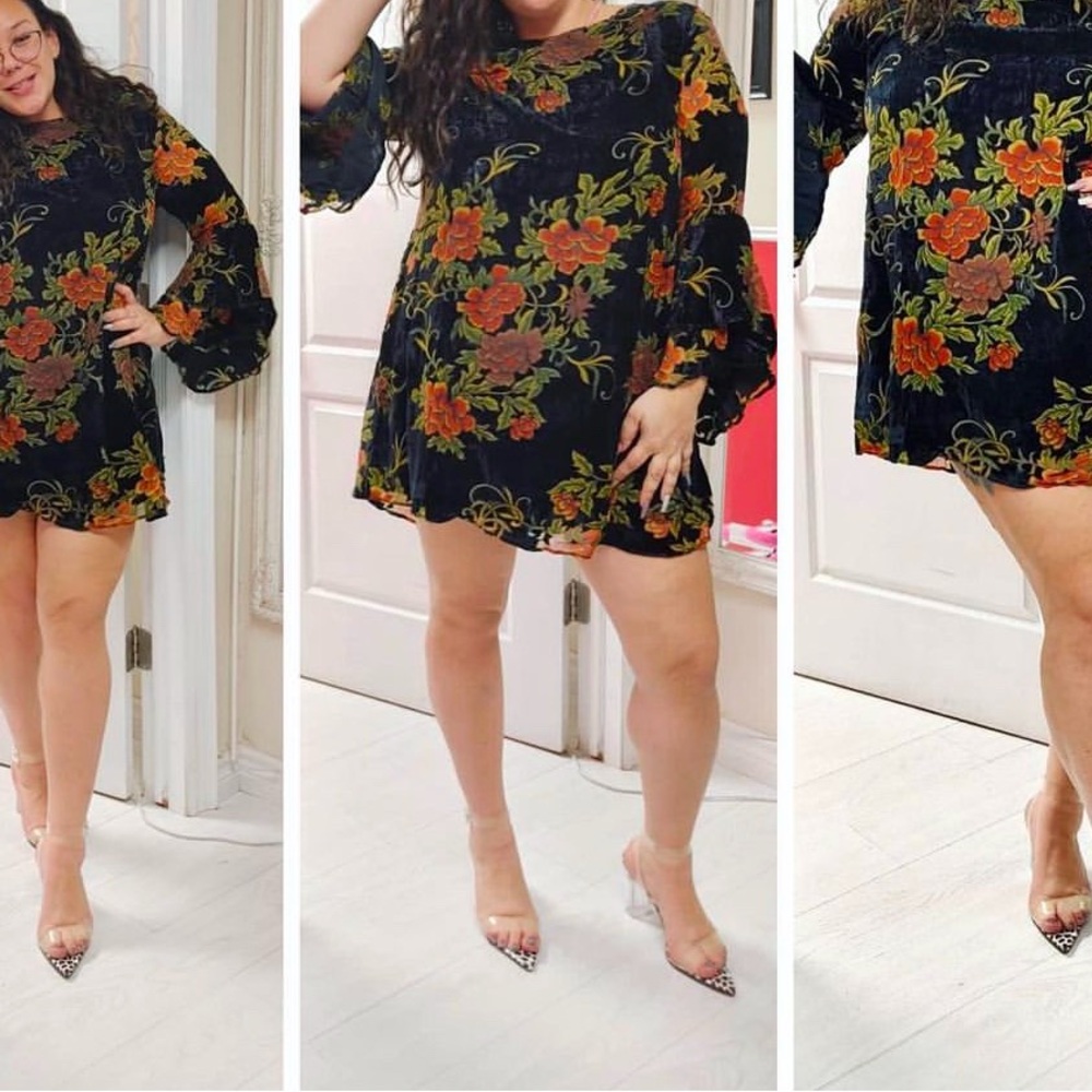 Vellore floral black dress